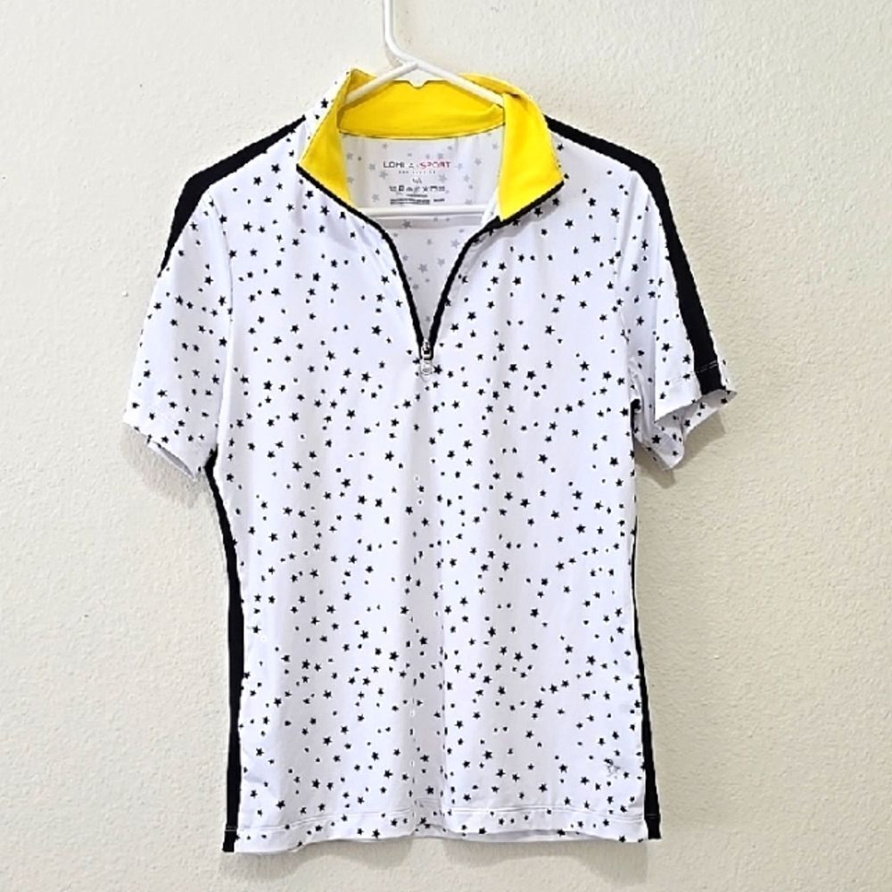 LOHLA SPORT  Stellar Pattern‎  Zip-Up  Golf Shirt M/L
